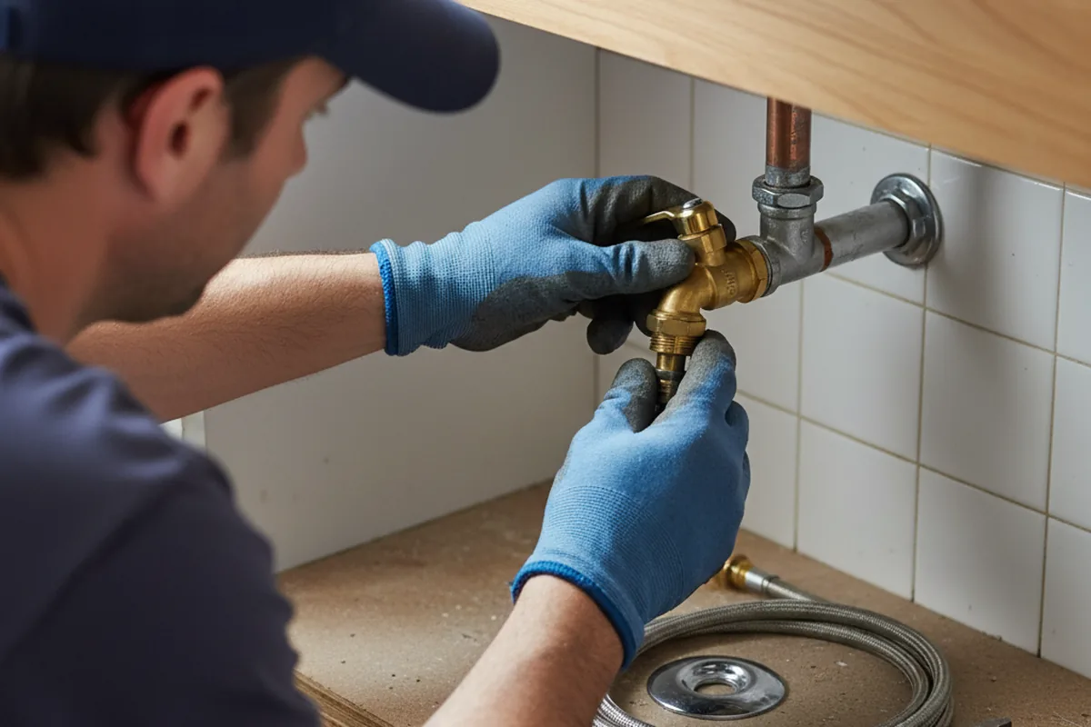 Shutoff valve and fitting work during Emergency Plumbing in Guin